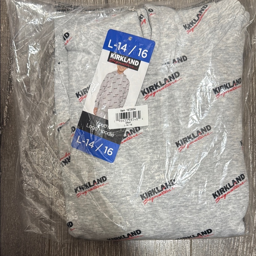 Kirkland Costco Signature Gray Youth Hoodie